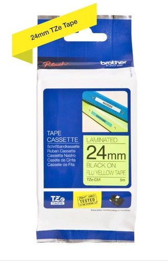 [9026811] BROTHER - Cinta Rotuladora LAMINADA YLF/BL 5M 24M (Ref.TZEC51)