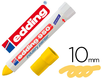 [2154395] EDDING - Rotulador permanente 950 pasta opaca amarilla punta redonda 10 mm para superficies oxidadas o (Ref. 950-005)
