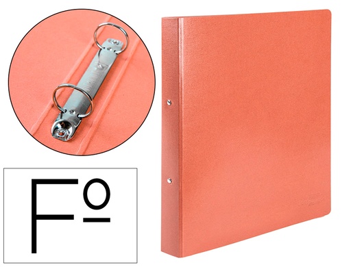 [2001558] LIDERPAPEL - CARPETA DE 2 ANILLAS 25MM REDONDAS FOLIO Cartón CUERO (Ref.CA01)