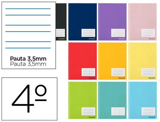 [2022529] LIDERPAPEL - LIBRETA WRITE A5 32 HOJAS 60G/M2CUADRO PAUTA 4ª 3.5MM CON MARGEN (Ref.LB07)