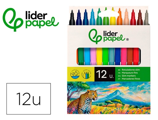 [2052209] LIDERPAPEL - ROTULADOR CAJA 12 COLORES (Ref.RT12)
