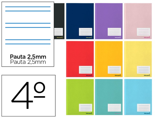 [2022528] LIDERPAPEL - LIBRETA WRITE A5 32 HOJAS 60G/M2CUADRO PAUTA 5ª 2.5MM CON MARGEN (Ref.LB08)