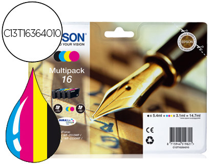 [9074328] EPSON - Cartuchos ORIGINALES Inyección De Tinta INY PK-4 CMAN 16XL (Ref.C13T16364012)