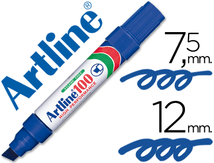 [2006816] ARTLINE - ROTULADOR MARCADOR PERMANENTE 100 AZUL -PUNTA BISELADA (Ref.100-A)