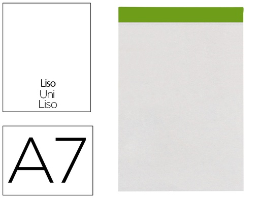 [2070013] LIDERPAPEL - BLOC NOTAS LISO A7 80 HOJAS 60 G/M2 PERFORADO SIN TAPA (Ref.BN16)
