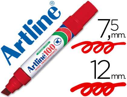 [2010934] ARTLINE - ROTULADOR MARCADOR PERMANENTE 100 ROJO -PUNTA BISELADA (Ref.100-R)