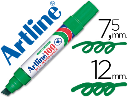 [2006812] ARTLINE - ROTULADOR MARCADOR PERMANENTE 100 VERDE -PUNTA BISELADA (Ref.100-V)