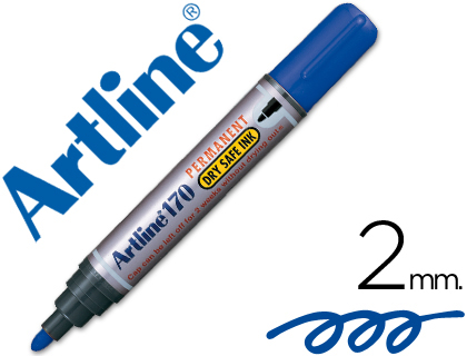 [2025661] ARTLINE - ROTULADOR MARCADOR PERMANENTE 170 AZUL -PUNTA REDONDA 2MM -ANTISECADO (Ref.170-A)