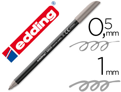 [2007291] EDDING - ROTULADOR PUNTA FIBRA 1200 GRIS N.12 -PUNTA REDONDA 0.5 MM (Ref.1200-G)