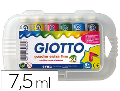 [2059895] GIOTTO - TEMPERA 7,5 ML 6 COLORES SURTIDOS (Ref.303600)