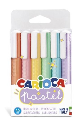 [9156204] CARIOCA - Rotulador fluorescente pastel blister de 6 colores surtidos (Ref. 43033)