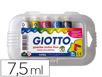[2059894] GIOTTO - TEMPERA 7,5 ML 5 COLORES SURTIDOS (Ref.303500)