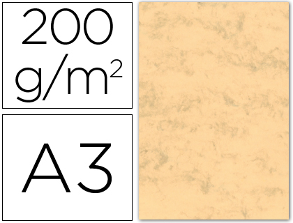 [2035085] MICHEL - CARTULINA MARMOLEADA DIN A3 200 GR. OCRE PAQUETE DE 100 H 