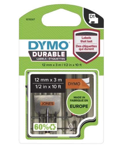 [1941862] DYMO - Cinta D1 Durable negro sobre naranja 12mm.x3m (Ref.1978367)