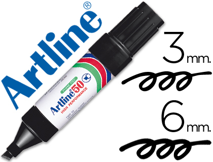 [2007014] ARTLINE - ROTULADOR MARCADOR PERMANENTE EGRO -PUNTA BISELADA 6 MM -PAPEL METAL Y CRISTAL (Ref.EK-50 N)