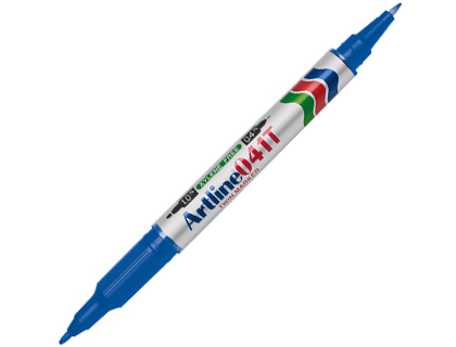 [2036046] ARTLINE - ROTULADOR MARCADOR PERMANENTE EK-041T AZUL -DOBLE PUNTA 0.4 Y 1.0 MM (Ref.EK-041T/AZ)