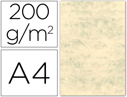 [2035083] MICHEL - CARTULINA MARMOLEADA DIN A4 200 GR. CREMA CLARO PAQUETE DE 100 H. 