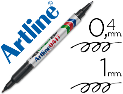 [2036045] ARTLINE - ROTULADOR MARCADOR PERMANENTE EK-041T NEGRO -DOBLE PUNTA 0.4 Y 1.0 MM (Ref.EK-041T/NE)