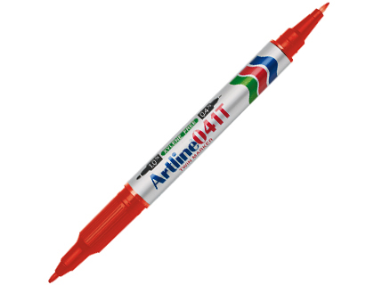 [2036047] ARTLINE - ROTULADOR MARCADOR PERMANENTE EK-041T ROJO -DOBLE PUNTA 0.4 Y 1.0 MM (Ref.EK-041T/RO)
