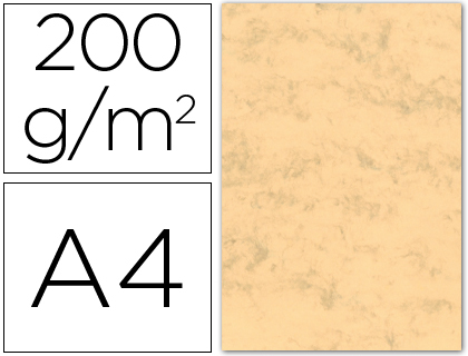 [2035082] MICHEL - CARTULINA MARMOLEADA DIN A4 200 GR. OCRE PAQUETE DE 100 H (Ref.4620/30)