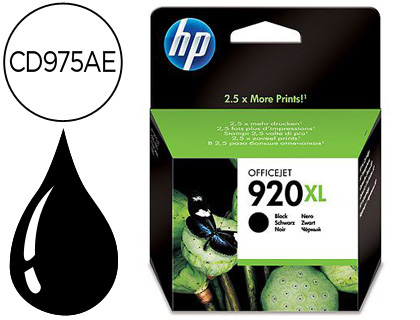 [9046950] HP ( HEWLETT PACKARD ) - Cartuchos ORIGINALES Inyección De Tinta 920XL Negro (Ref.CD975AE#BGY)