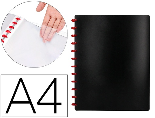 [2036126] LIDERPAPEL - CARPETA DIN A4 CON 20 FUNDAS INTERCAMBIABLES COLOR NEGRO (Ref.WA03)