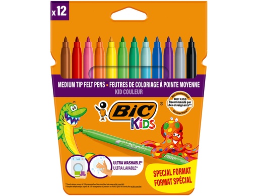 [9079103] BIC KIDS - CAJA 10+2 ROTULADORES ULTRALAVABLES COULEUR (Ref.920294)
