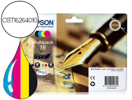 [9074327] EPSON - Cartuchos ORIGINALES Inyección De Tinta INY NG/Y/C/MG DU16 (Ref.C13T16264012)