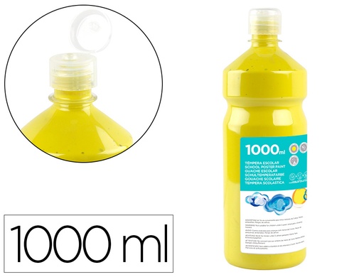 [2059214] LIDERPAPEL - TEMPERA LIQUIDA ESCOLAR 1000 ML AMARILLO LIMON (Ref.TP23)