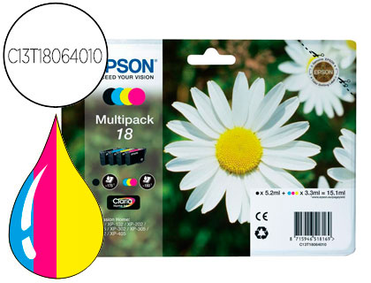 [9057667] EPSON - Cartuchos ORIGINALES Inyección De Tinta INY PK-4 CMAN 18 (Ref.C13T18064012)