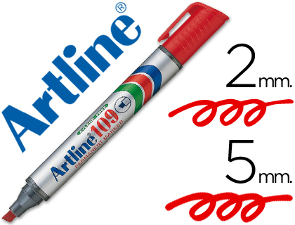 [2026917] ARTLINE - ROTULADOR MARCADOR PERMANENTE 109 ROJO -PUNTA BISELADA (Ref.EK-109)