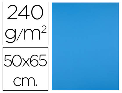 [2064562] LIDERPAPEL - CARTULINA 50X65 CM 240G/M2 AZUL TURQUESA PAQUETE DE 25 UNIDADES (Ref.CX80)