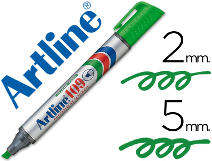 [2026918] ARTLINE - ROTULADOR MARCADOR PERMANENTE 109 VERDE -PUNTA BISELADA (Ref.EK-109)