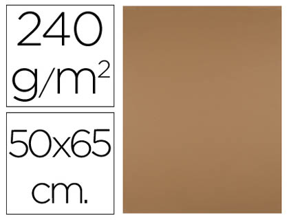[2064570] LIDERPAPEL - CARTULINA 50X65 CM 240G/M2 MARRON ESCOLAR PAQUETE DE 25 UNIDADES (Ref.CX88)