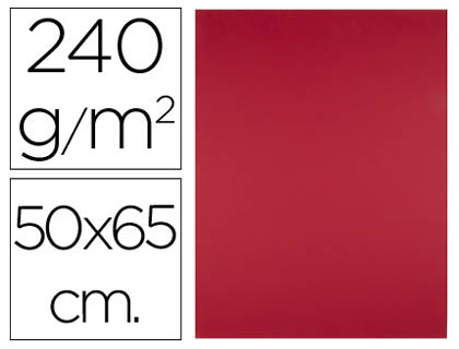 [2064578] LIDERPAPEL - CARTULINA 50X65 CM 240G/M2 ROJO NAVIDAD PAQUETE DE 25 UNIDADES (Ref.CX96)