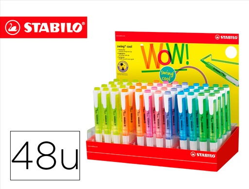 [2152087] STABILO - Rotulador fluorescente swing cool expositor de 48 unidades colores surtidos (Ref. 275/48-1)