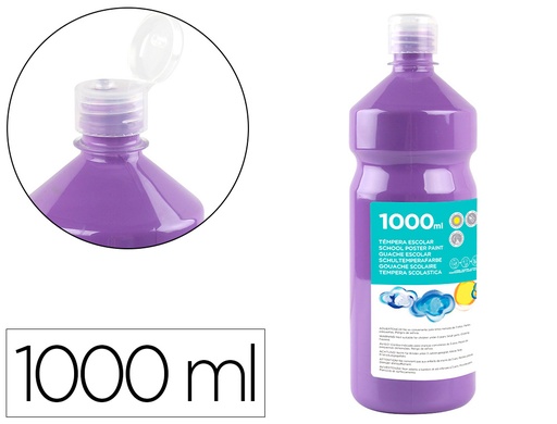 [2059223] LIDERPAPEL - TEMPERA LIQUIDA ESCOLAR 1000 ML LILA (Ref.TP32)