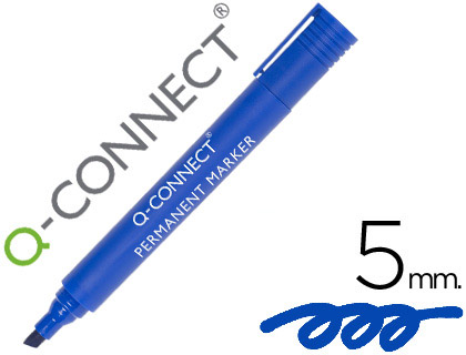 [2078922] Q-CONNECT - ROTULADOR MARCADOR PERMANENTE AZUL PUNTA BISELADA 5.0 MM (Ref.KF26043)