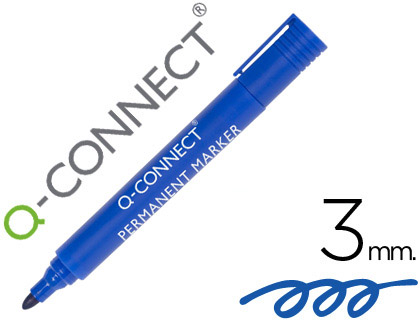 [2078926] Q-CONNECT - ROTULADOR MARCADOR PERMANENTE AZUL PUNTA REDONDA 3.0 MM (Ref.KF26046)