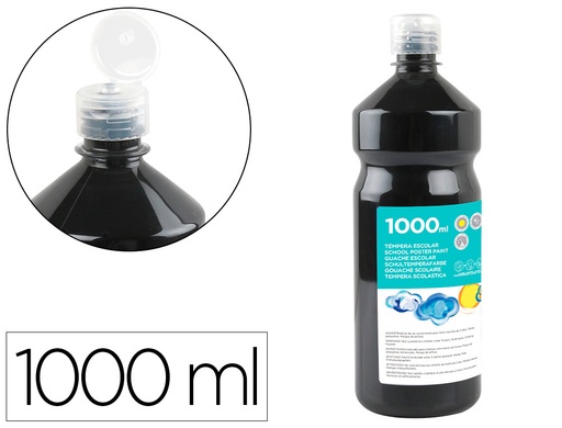 [2059230] LIDERPAPEL - TEMPERA LIQUIDA ESCOLAR 1000 ML NEGRO (Ref.TP39)