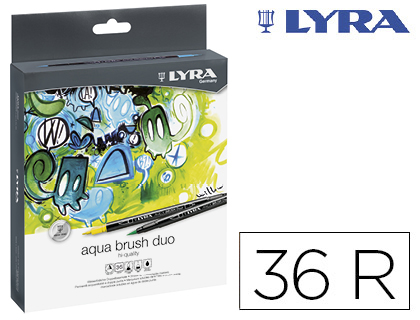 [2150263] LYRA - Estuche 36 rotuladores punta pincel Aqua Brush Duo (Ref.6521360)