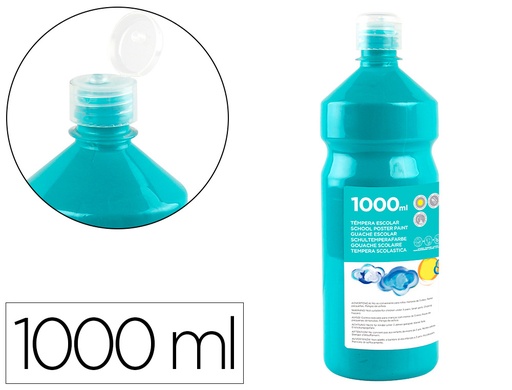 [2059226] LIDERPAPEL - TEMPERA LIQUIDA ESCOLAR 1000 ML TURQUESA (Ref.TP35)