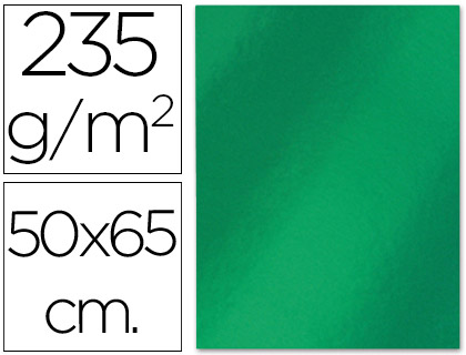 [2016216] LIDERPAPEL - CARTULINA 50X65 CM 235G/M2 METALIZADA VERDE (Ref.CM05)