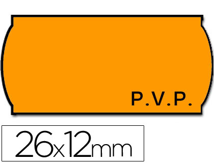 [2099823] METO - ETIQUETAS ONDULADAS 26 X 12 MM PVP FN. ADH 2 -FLUOR NARANJA -ROLLO 1500 ETIQUETAS (Ref.9157373)
