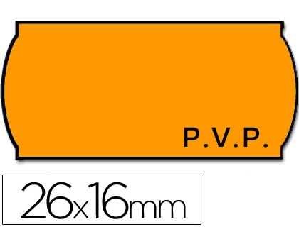 [2018816] METO - ETIQUETAS ONDULADAS 26 X 16 MM PVP FN. ADH 2 -FLUOR NARANJA -ROLLO 1200 ETIQUETAS (Ref.9156533)