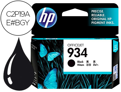 [9090765] HP ( HEWLETT PACKARD ) - Cartuchos ORIGINALES Inyección De Tinta 934 Negro (Ref.C2P19AE#BGY)