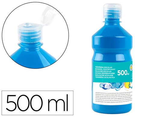 [2059205] LIDERPAPEL - TEMPERA LIQUIDA ESCOLAR 500 ML AZUL (Ref.TP14)