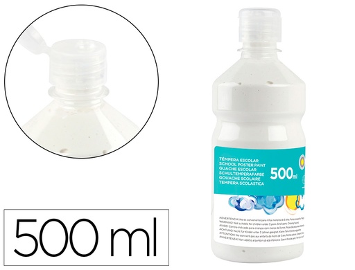 [2059193] LIDERPAPEL - TEMPERA LIQUIDA ESCOLAR 500 ML BLANCO (Ref.TP02)