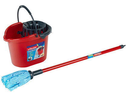 [2068079] THEO KLEIN - Cubo con escurridor vileda fregona y palo uso infantil 14,5x49,5x20 cm (Ref. 6722)