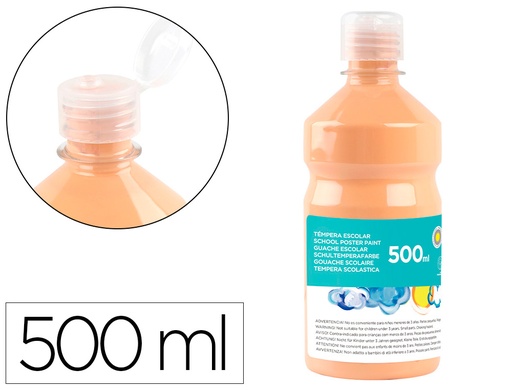 [2059200] LIDERPAPEL - TEMPERA LIQUIDA ESCOLAR 500 ML CARNE (Ref.TP09)